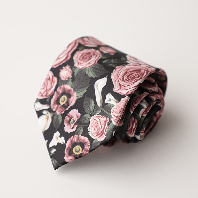 Men's Floral Animal Garden Scene Pattern Necktie - Style #2 - image 6