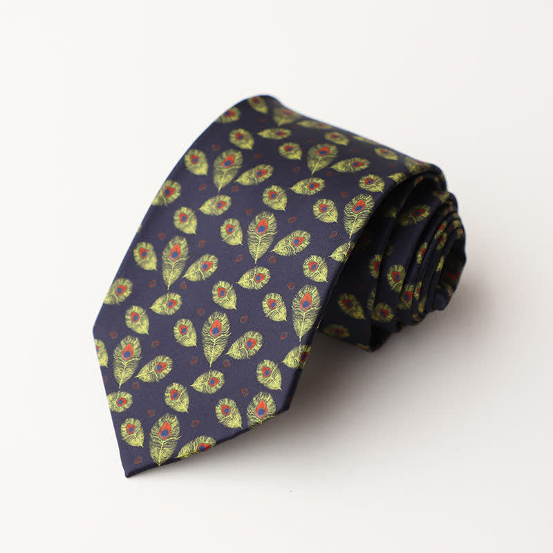 Men's Floral Animal Garden Scene Pattern Necktie - Style #13 - image 17