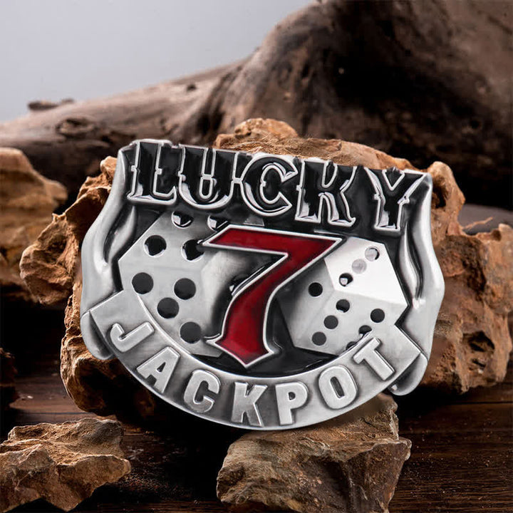 Men's DIY Lucky 7 Dice Buckle Leather Belt