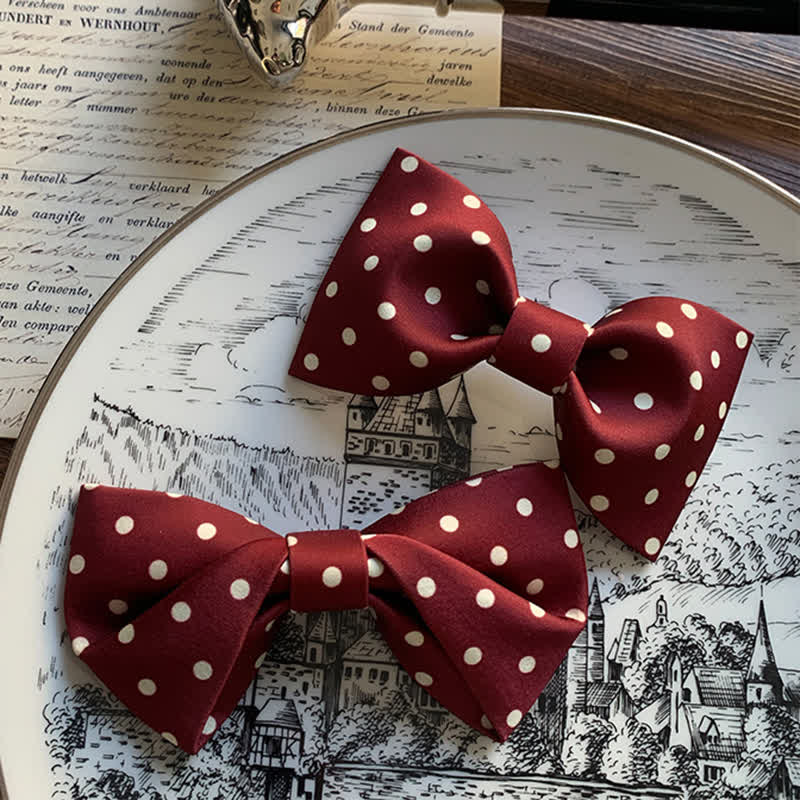 Men's Elegant White Polka Dots Bow Tie