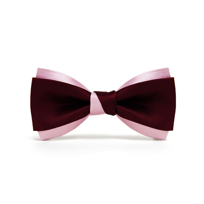 Men's Contrast Color Double Layered Bow Tie