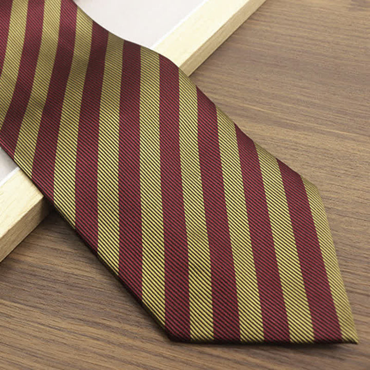 Men's Classic Striped Wide Real Silk Necktie