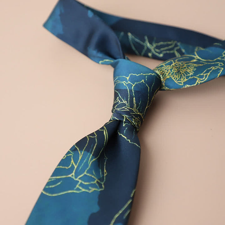 Men's Retro Elegant Neckwear Floral Pattern Necktie - Style #19 - image 23