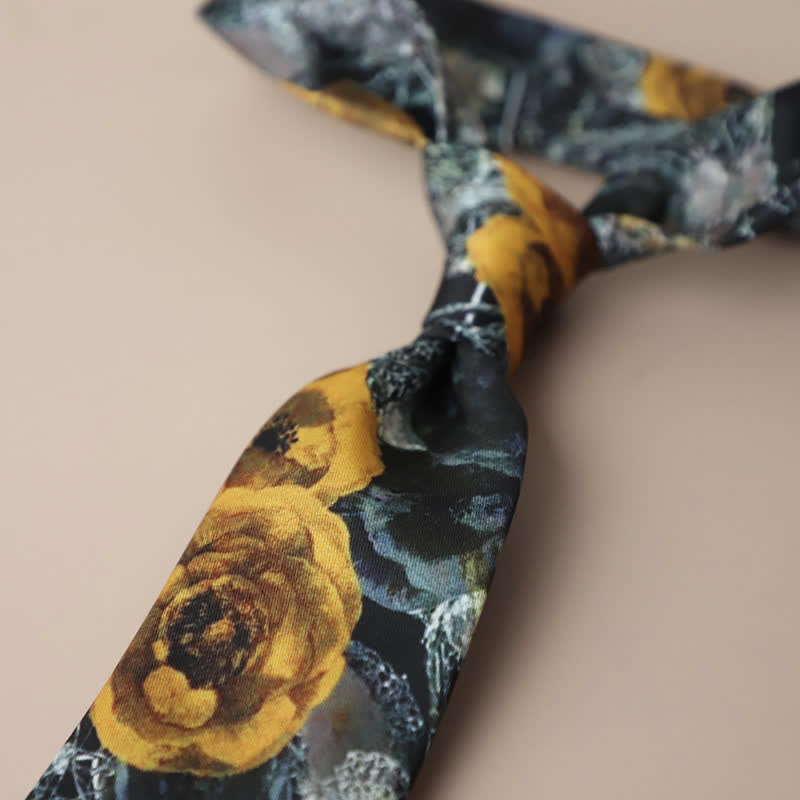 Men's Retro Elegant Neckwear Floral Pattern Necktie - Style #5 - image 9