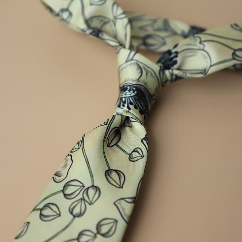 Men's Retro Elegant Neckwear Floral Pattern Necktie