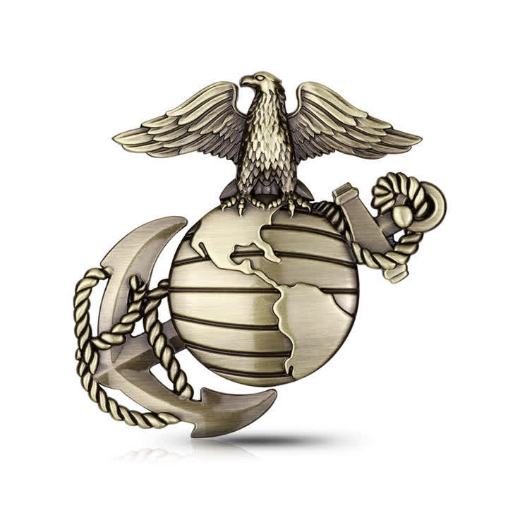 Marine Eagle Globe Anchor Metal Sticker Car Badge