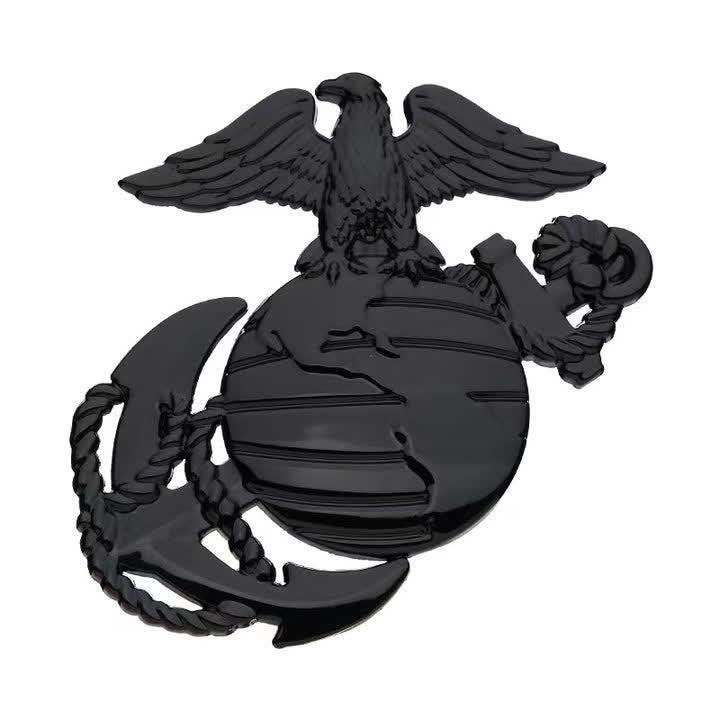 Marine Eagle Globe Anchor Metal Sticker Car Badge