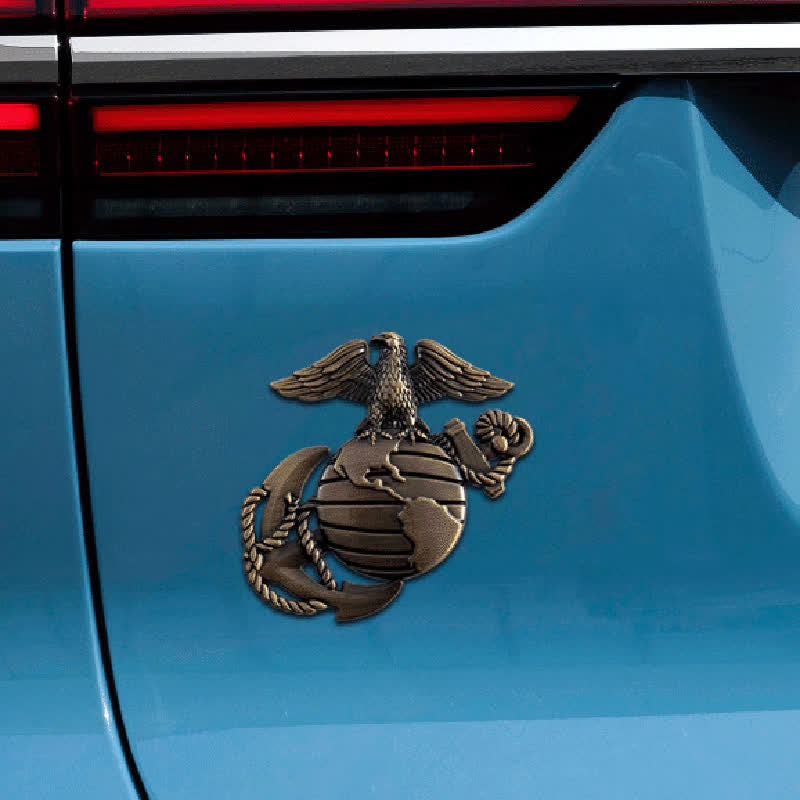 Marine Eagle Globe Anchor Metal Sticker Car Badge