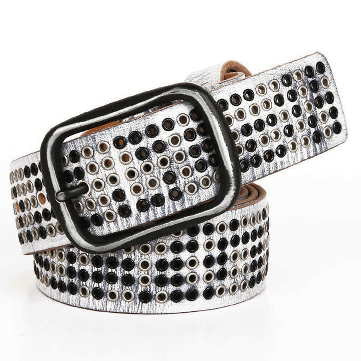 Unisex Studded Heavy Metal Cowboy Punk Leather Belt