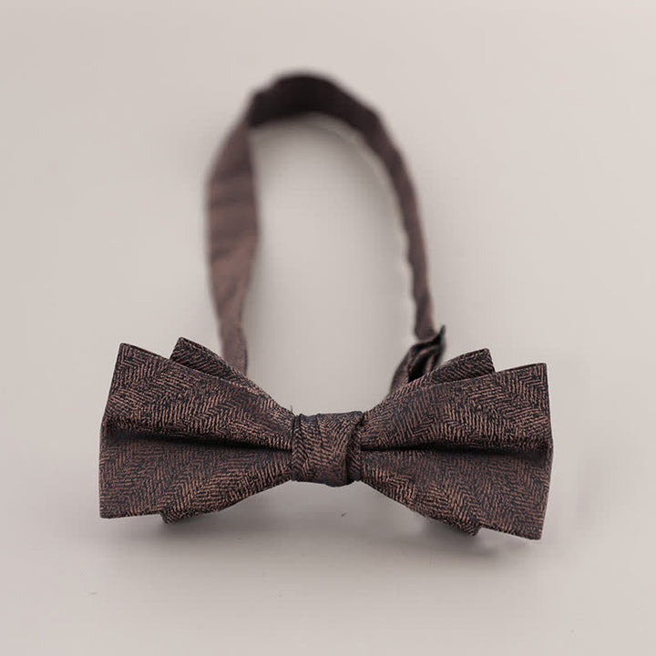 Men's Glitter Rhinestone Double Layer Pointy Bow Tie