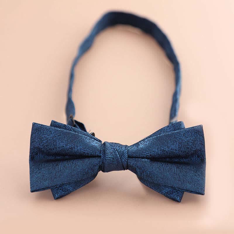 Men's Glitter Rhinestone Double Layer Pointy Bow Tie