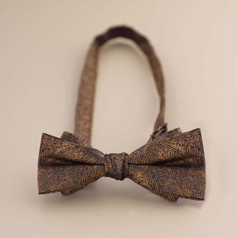 Men's Glitter Rhinestone Double Layer Pointy Bow Tie