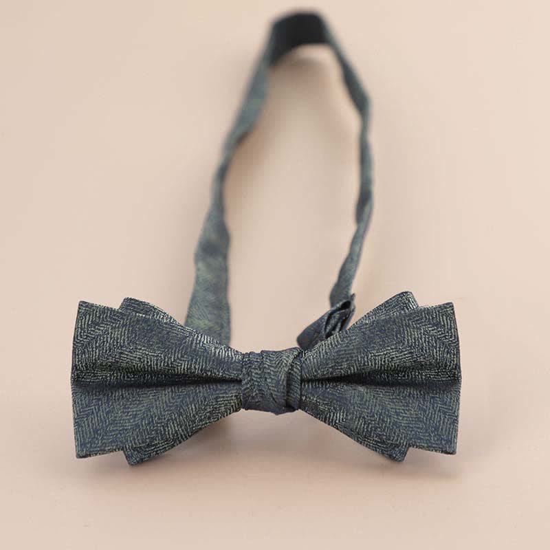 Men's Glitter Rhinestone Double Layer Pointy Bow Tie