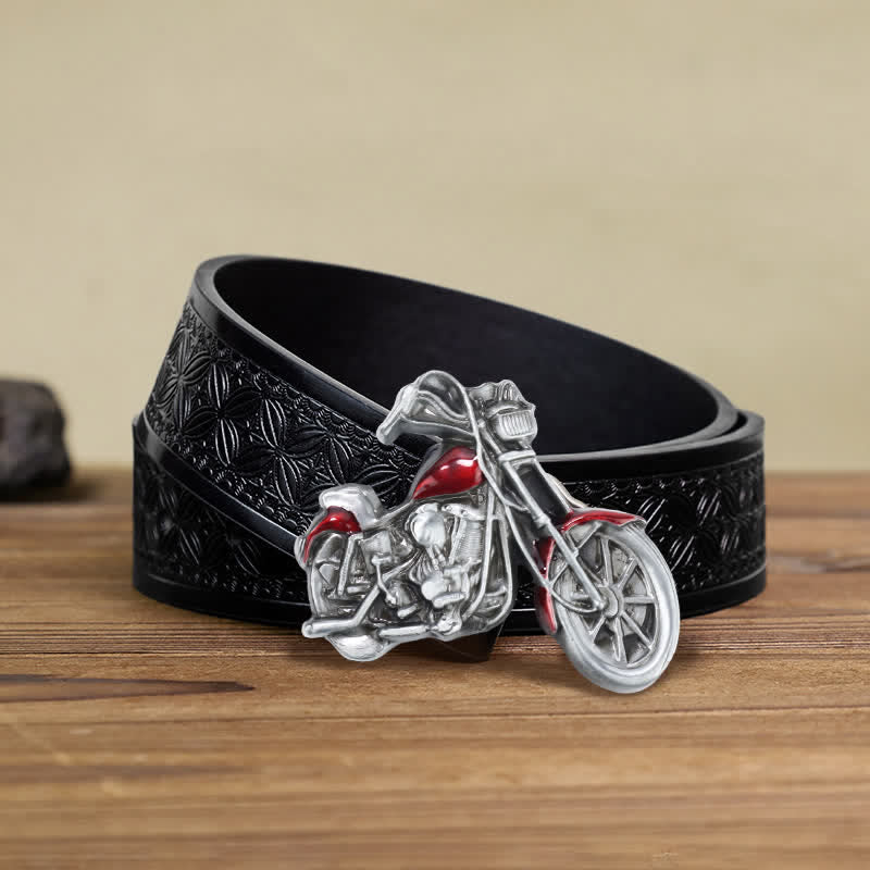 Men's DIY Cool Motorcycle Buckle Leather Belt