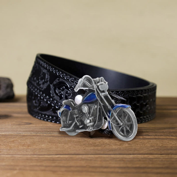 Men's DIY Cool Motorcycle Buckle Leather Belt