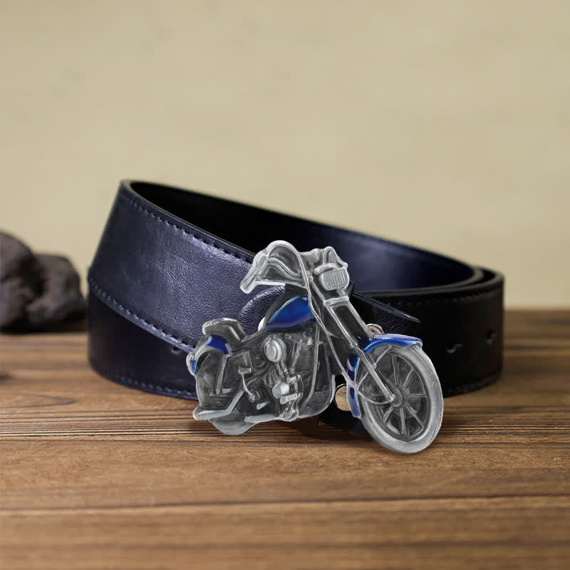 Men's DIY Cool Motorcycle Buckle Leather Belt