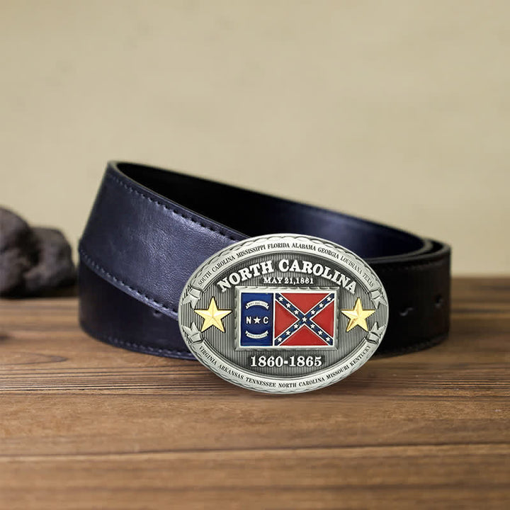 Men's DIY Southern Cross Of Honor Buckle Leather Belt