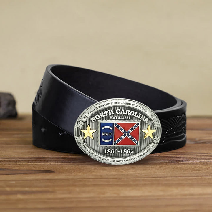 Men's DIY Southern Cross Of Honor Buckle Leather Belt