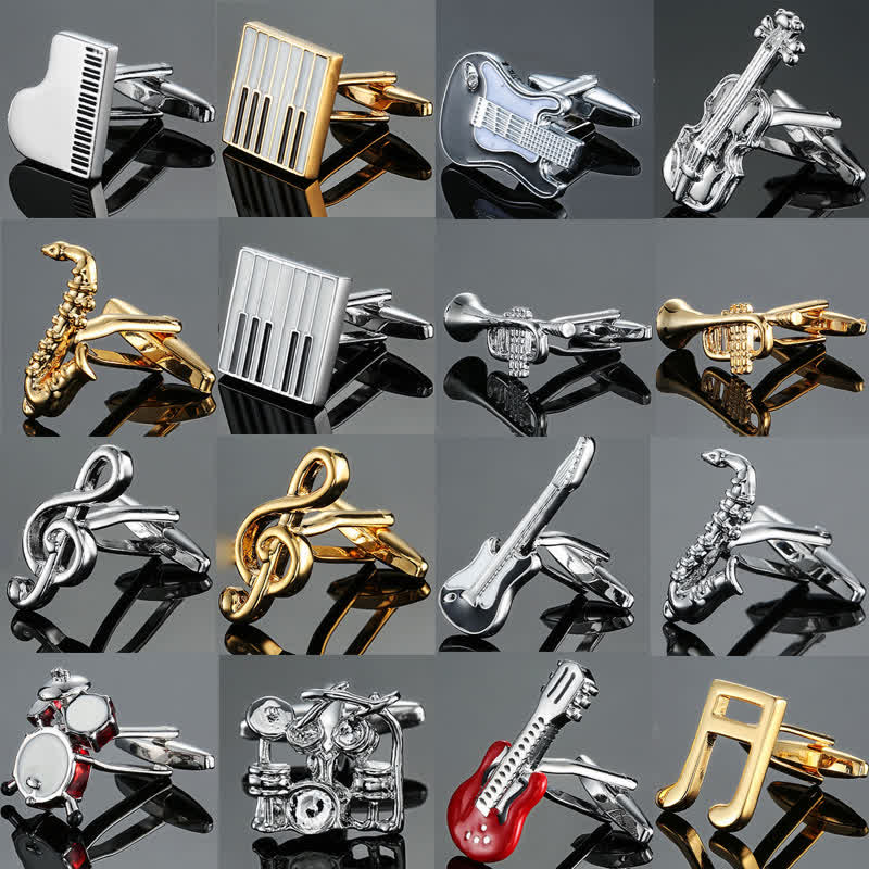 Men's Stylish Music Instrument Note Cufflinks - image 1