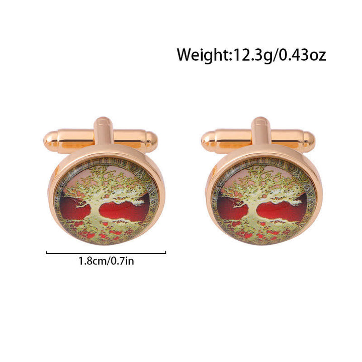 Men's Simple Tree of Life Pattern Shirt Cufflinks - image 6