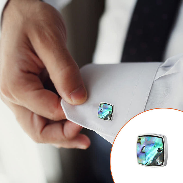 Men's Colorful Abalone Shell Stone Shirt Cufflinks - image 3