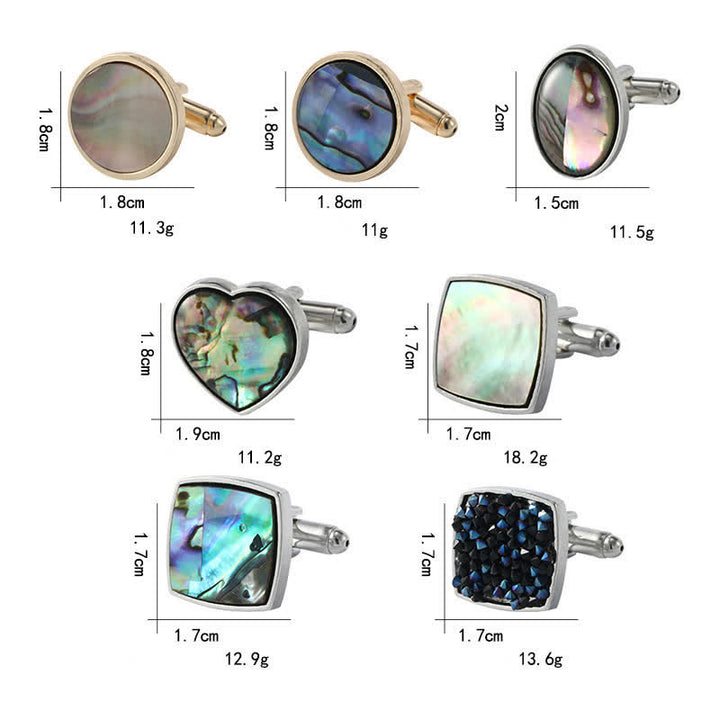Men's Colorful Abalone Shell Stone Shirt Cufflinks - image 4
