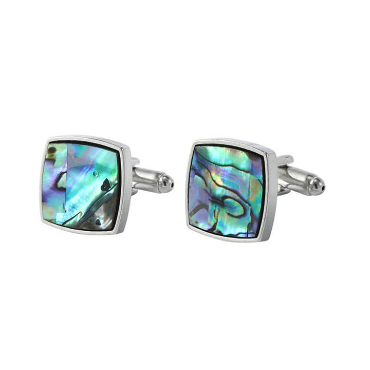 Men's Colorful Abalone Shell Stone Shirt Cufflinks