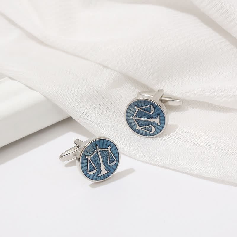 Men's Exquisite Law Scales Pattern Enamel Cufflinks - image 5