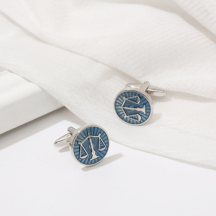 Men's Exquisite Law Scales Pattern Enamel Cufflinks - image 5