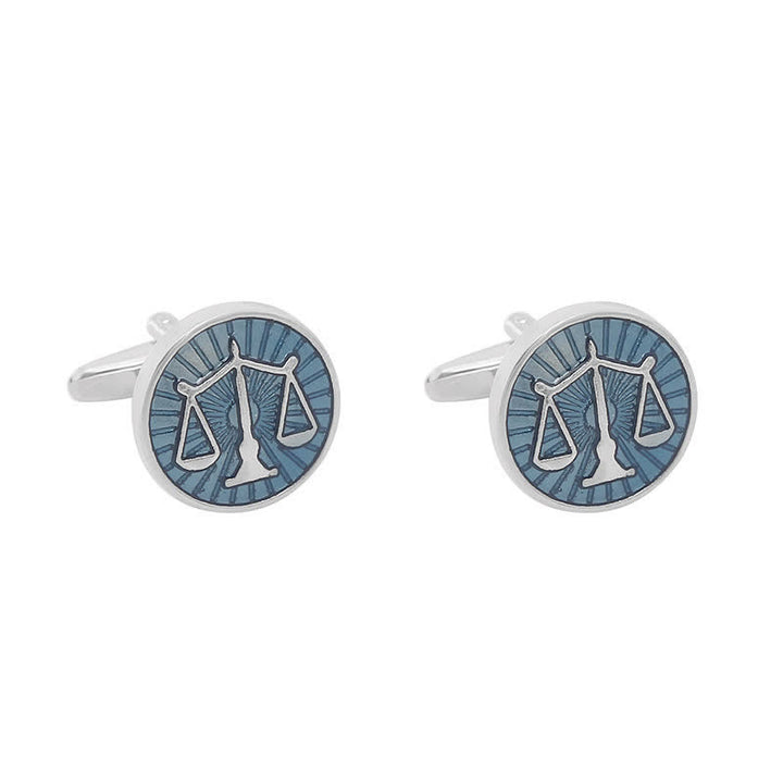 Men's Exquisite Law Scales Pattern Enamel Cufflinks - image 6