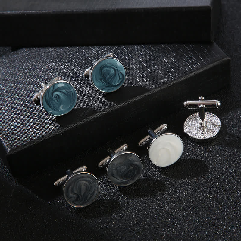 Men's Versatile Round Style Shirt Cufflinks