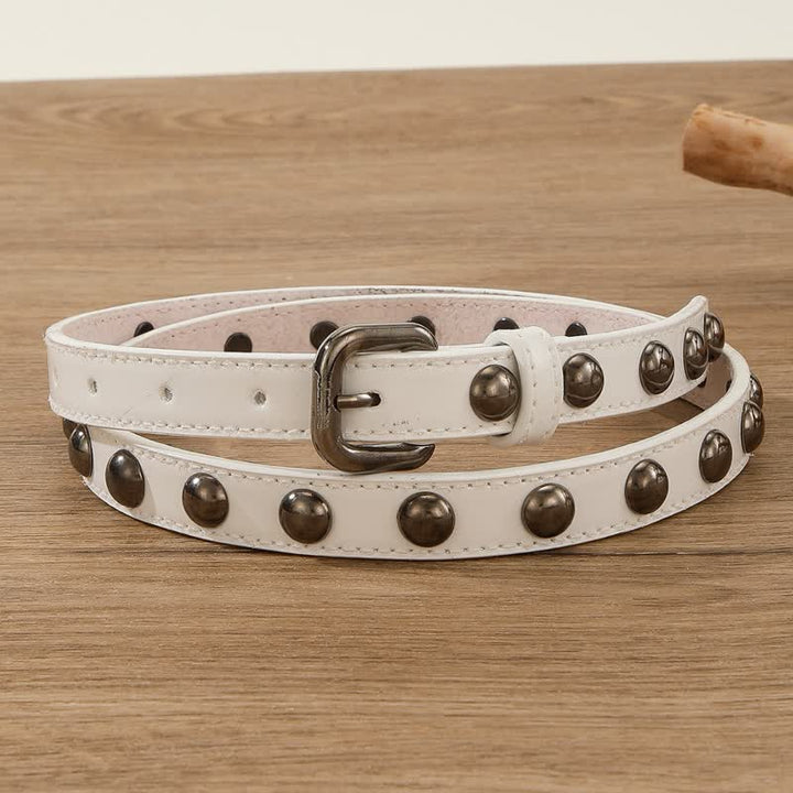 Women's Punk Rock Round Studded Leather Belt