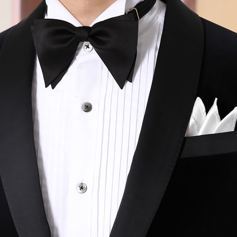 Men's Graceful Wedding Groom Oversized Pointed Bow Tie