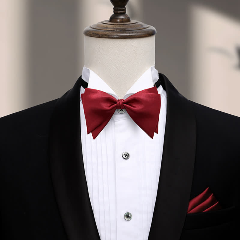 Men's Graceful Wedding Groom Oversized Pointed Bow Tie