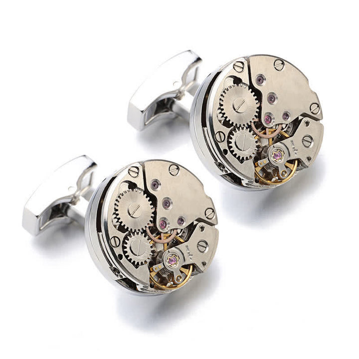 Men's Cool Watch Movement Steampunk Cufflinks - image 3