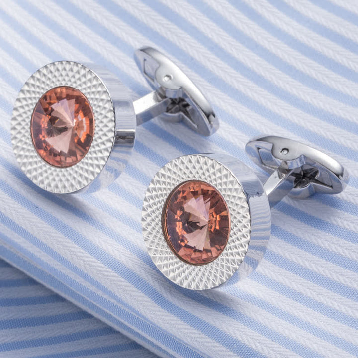 Men's Alluring Gemstone Crystal Cufflinks