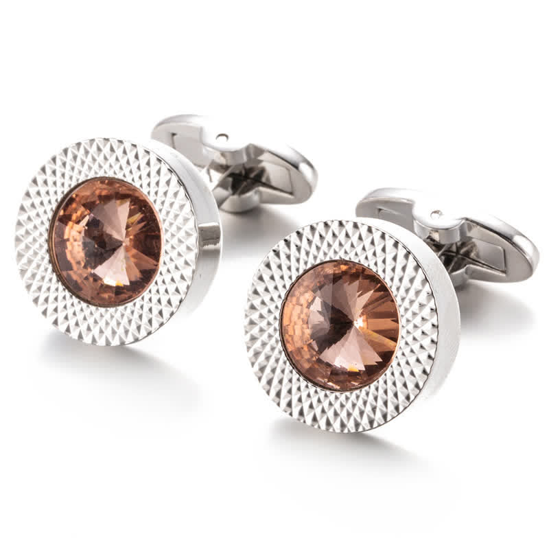 Men's Alluring Gemstone Crystal Cufflinks - Pink - image 12