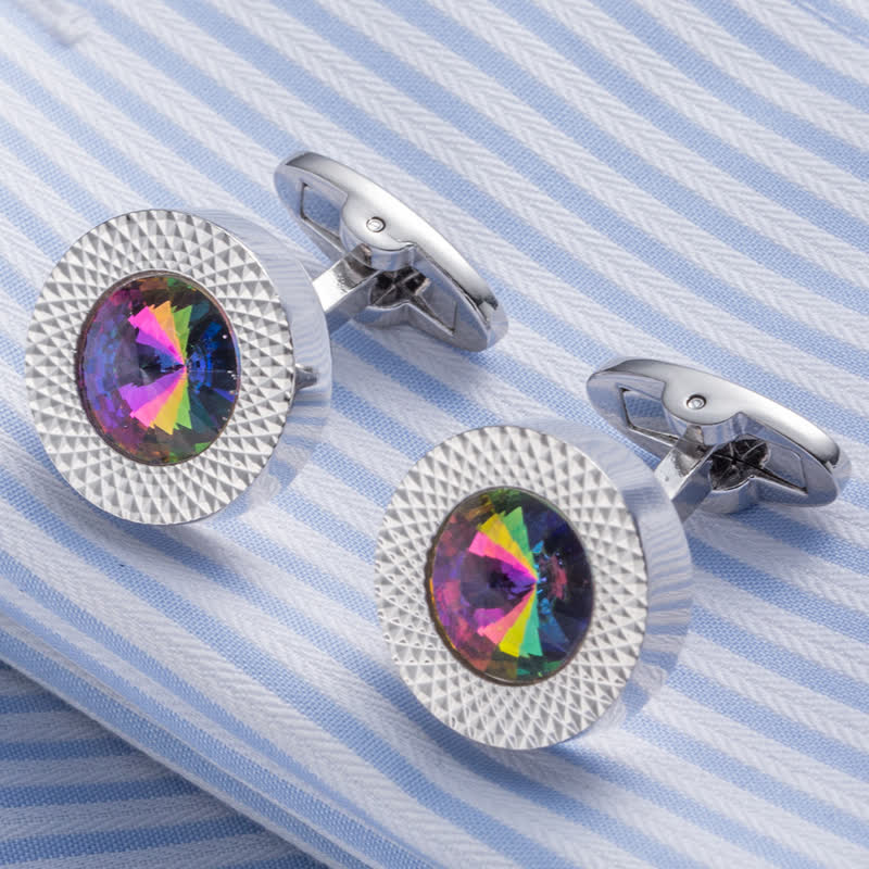 Men's Alluring Gemstone Crystal Cufflinks