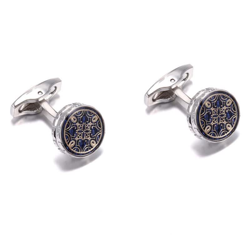 Men's Novelty Floral Pattern Round Cufflinks - image 2