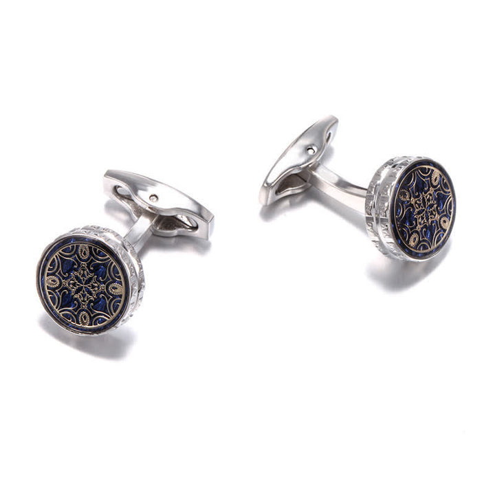 Men's Novelty Floral Pattern Round Cufflinks - image 4