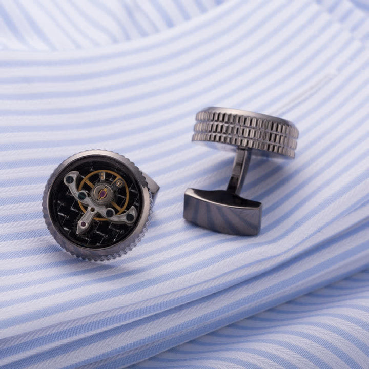 Men's Cool Tourbillon Mechanical Watch Cufflinks - image 2