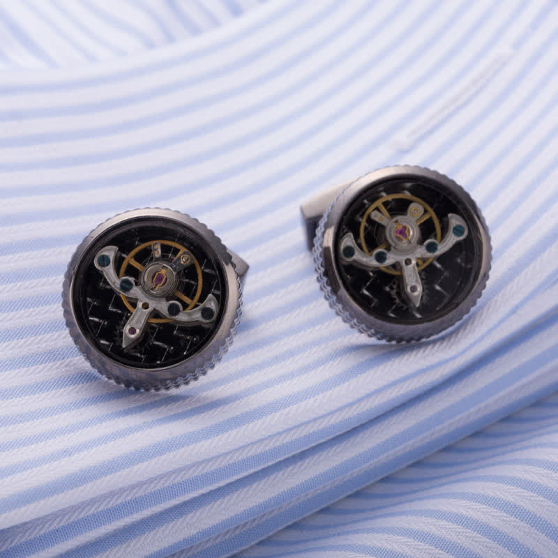 Men's Cool Tourbillon Mechanical Watch Cufflinks - image 1