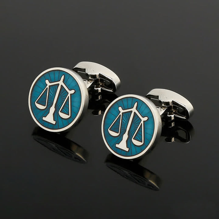 Men's Blue Scales Of Justice Cufflinks