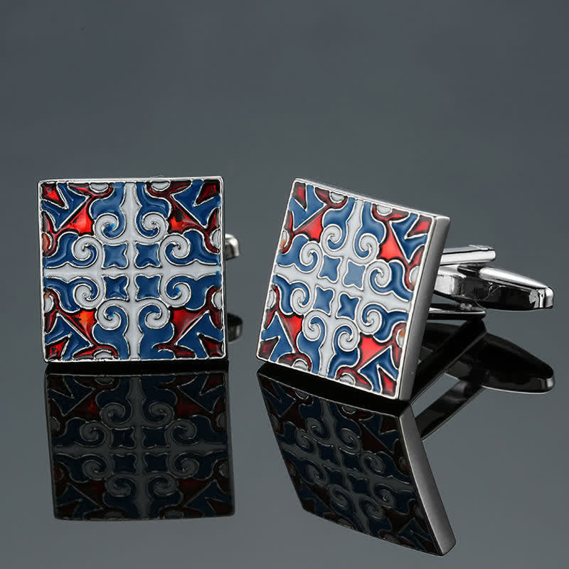 Men's Blue Series Enamel Square Cufflinks - Style #3 - image 2