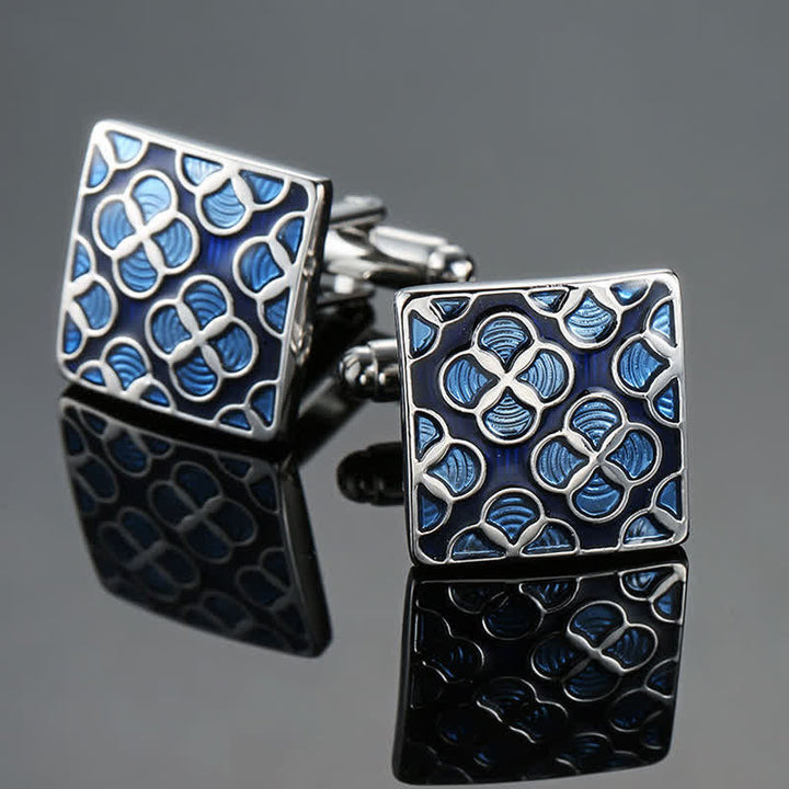 Men's Blue Series Enamel Square Cufflinks - Style #2 - image 1