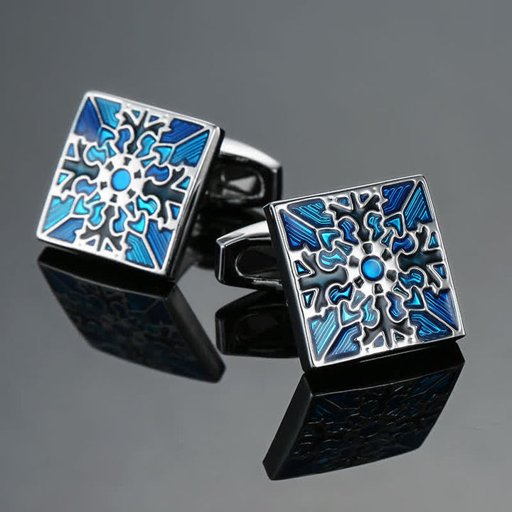Men's Blue Series Enamel Square Cufflinks - Style #4 - image 3