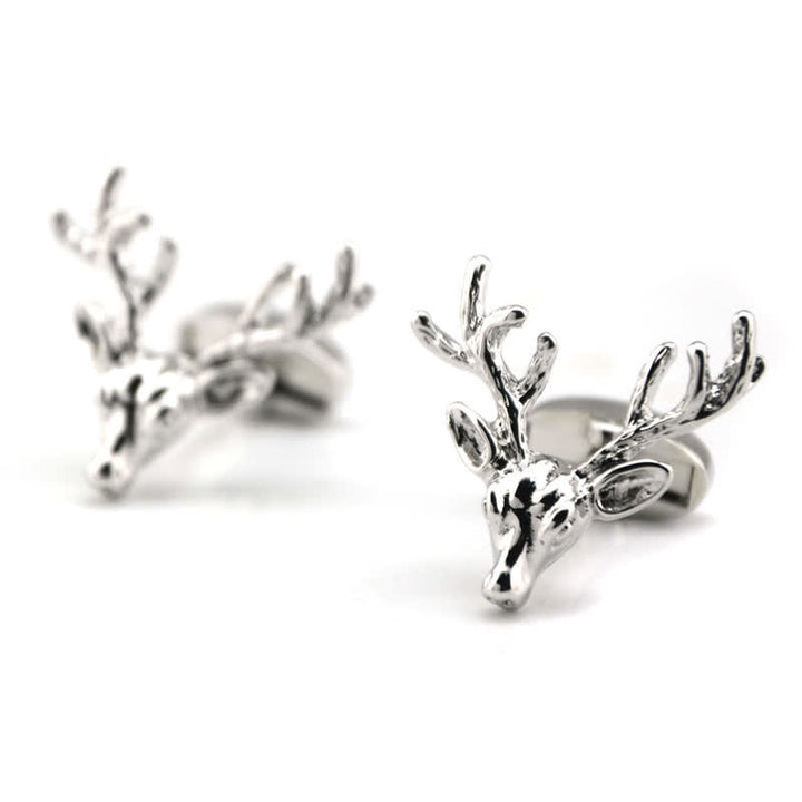 Men's Stylish Deer Head Animal Cufflinks