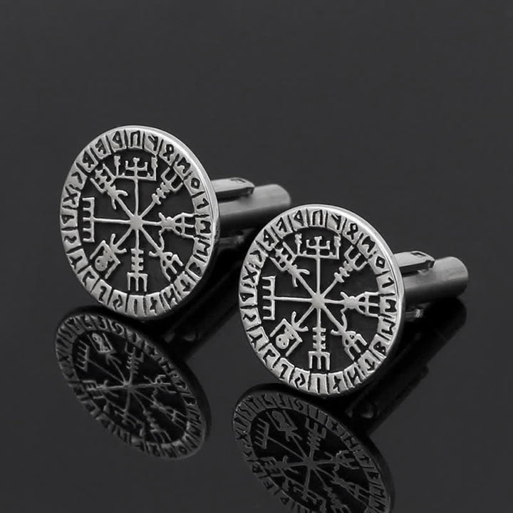 Men's Viking Compass Rune Vegvisir Cufflinks