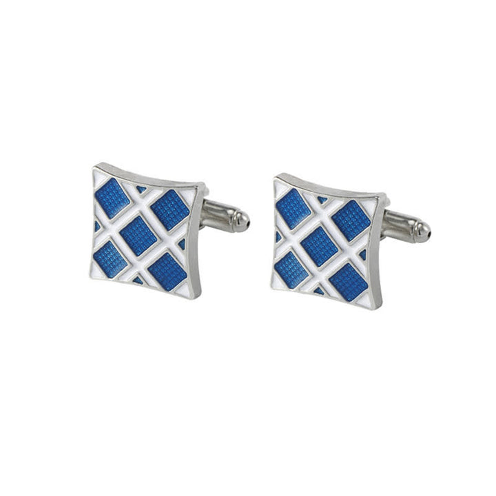 Men's Classic Blue Enamel Snowflake Cufflinks