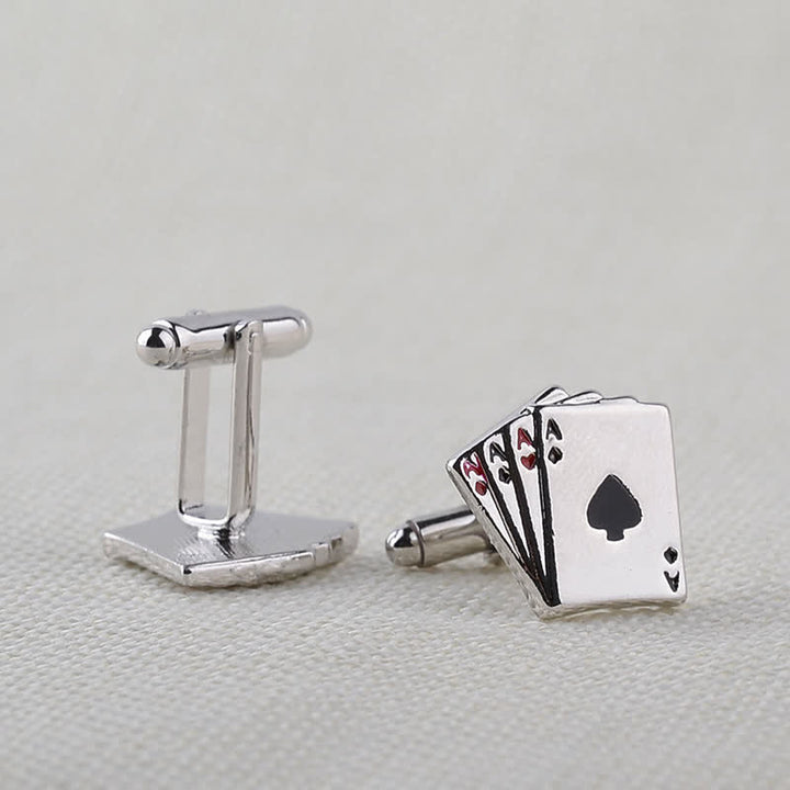Men's Poker Gambling Ace Of Cards Cufflinks - image 1